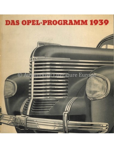 1939 OPEL PROGRAMMA BROCHURE DUITS
