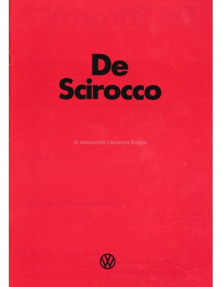 1975 VOLKSWAGEN SCIROCCO BROCHURE DUTCH