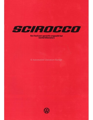 1976 VOLKSWAGEN SCIROCCO BROCHURE DUTCH