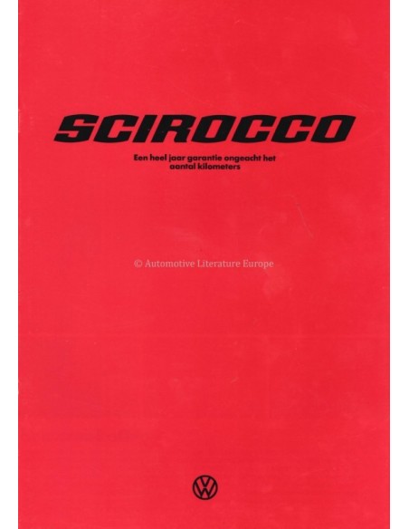 1976 VOLKSWAGEN SCIROCCO PROSPEKT NIEDERLÄNDISCH