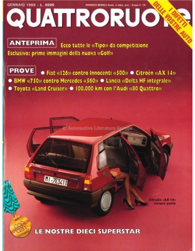 1988 QUATTRORUOTE MAGAZINE 387 ITALIAN