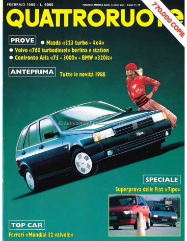 1988 QUATTRORUOTE MAGAZIN 388 ITALIENISCH
