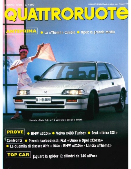 1988 QUATTRORUOTE MAGAZIN 391 ITALIENISCH