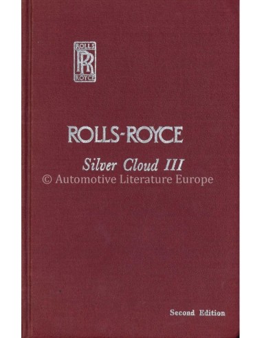 1964 ROLLS ROYCE SILVER CLOUD III INSTRUCTIEBOEKJE ENGELS
