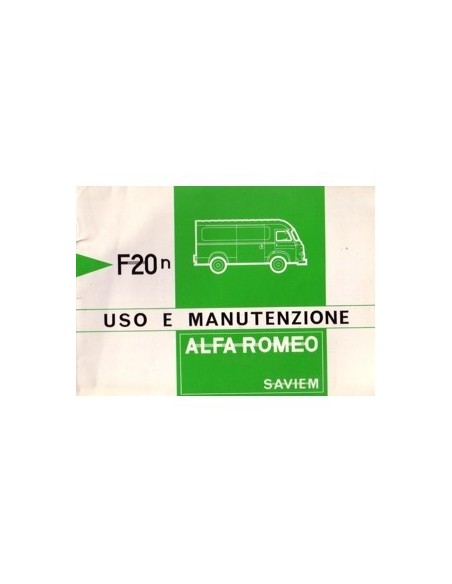 1973 ALFA ROMEO F20N SAVIEM INSTRUCTIEBOEKJE ITALIAANS