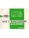 1973 ALFA ROMEO F20N SAVIEM INSTRUCTIEBOEKJE ITALIAANS