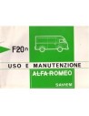 1973 ALFA ROMEO F20N SAVIEM INSTRUCTIEBOEKJE ITALIAANS