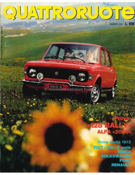 1971 QUATTRORUOTE MAGAZINE 188 ITALIAANS
