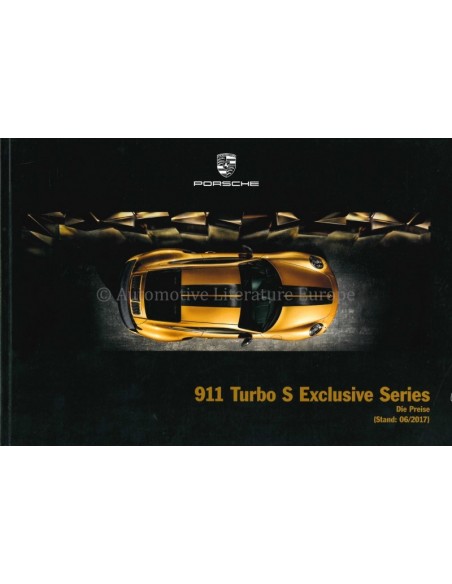 2018 PORSCHE 911 TURBO S EXCLUSIVE SERIES BROCHURE GERMAN
