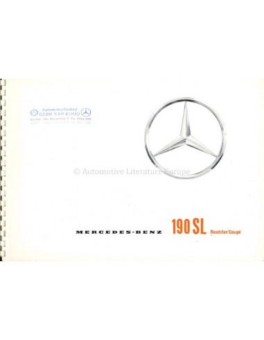 1960 MERCEDES BENZ 190 SL BROCHURE DUITS