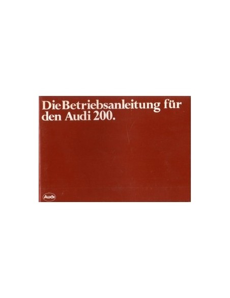 1982 AUDI 200 INSTRUCTIEBOEKJE DUITS
