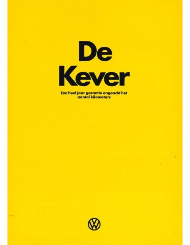 1976 VOLKSWAGEN KEVER BROCHURE NEDERLANDS