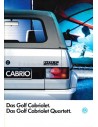 1991 VOLKSWAGEN GOLF CABRIOLET QUARTETT BROCHURE DUITS