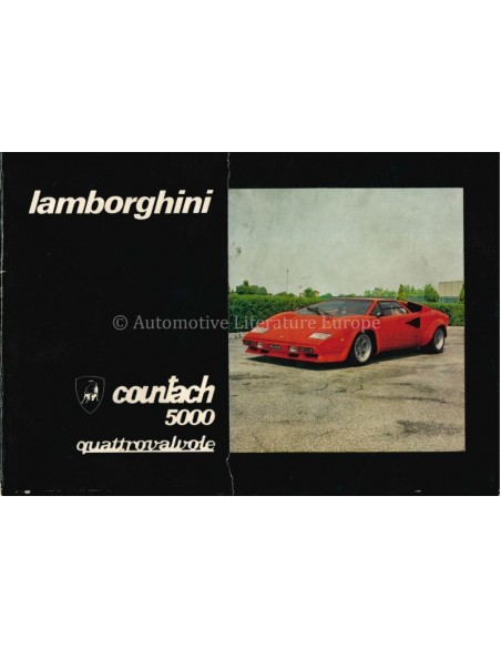 1986 LAMBORGHINI COUNTACH 5000 QV OWNERS MANUAL