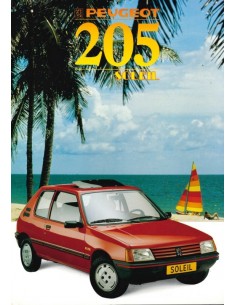 1988 PEUGEOT 205 SOLEIL DATENBLATT NIEDERLANDISCH