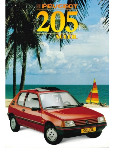 1988 PEUGEOT 205 SOLEIL DATENBLATT NIEDERLANDISCH