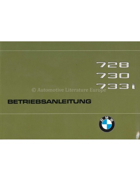 1978 BMW 7 SERIES OWNERS MANUAL GERMAN