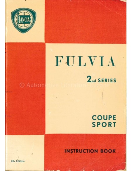 1972 LANCIA FULVIA COUPE SPORT OWNERS MANUAL ENGLISH