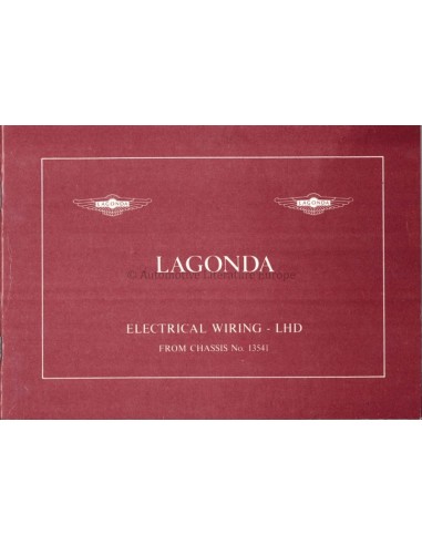 1986 ASTON MARTIN LAGONDA ELECTRICAL WIRING LHD MANUAL ENGLISCH