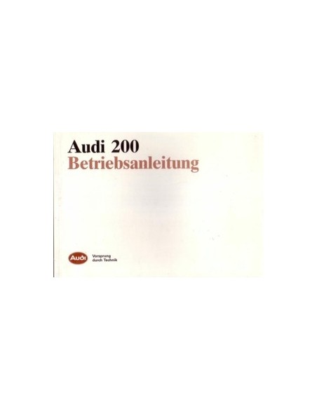 1988 AUDI 200 INSTRUCTIEBOEKJE DUITS