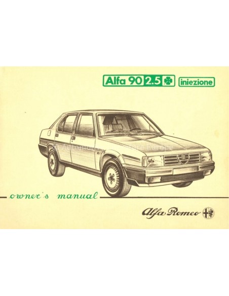1984 ALFA ROMEO 90 2.5 Q INIEZIONE BETRIEBSANLEITUNG ENGLISCH