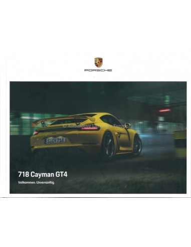 2020 PORSCHE 718 CAYMAN GT4 HARDBACK BROCHURE GERMAN