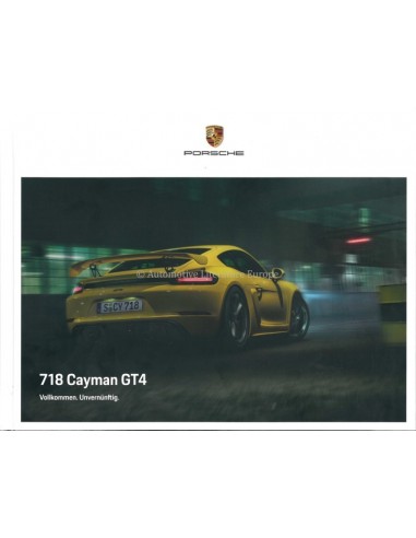 2020 PORSCHE 718 CAYMAN GT4 HARDCOVER BROCHURE DUITS