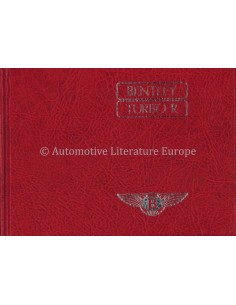1987 BENTLEY TURBO R OWNERS MANUAL ENGLISH