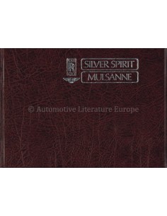 1986 ROLLS ROYCE SILVER SPIRIT / BENTLEY MULSANNE INSTRUCTIEBOEKJE ENGELS