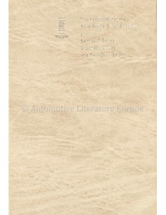 1968 ROLLS ROYCE SILVER SHADOW / BENTLEY T SERIES INSTRUCTIEBOEKJE ENGELS