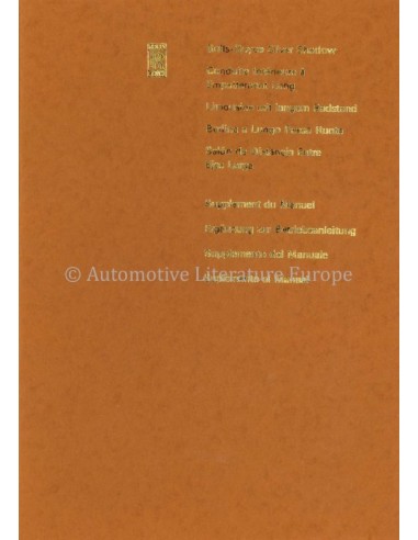 1973 ROLLS ROYCE SILVER SHADOW INSTRUCTIEBOEKJE SUPPLEMENT