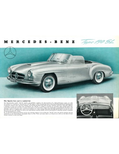 1955 MERCEDES BENZ 190 SL LEAFLET ENGELS USA
