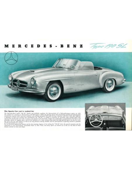 1955 MERCEDES BENZ 190 SL LEAFLET ENGELS USA