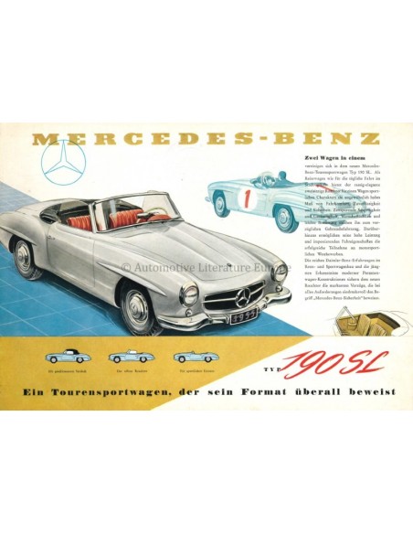 1955 MERCEDES BENZ 190 SL LEAFLET GERMAN
