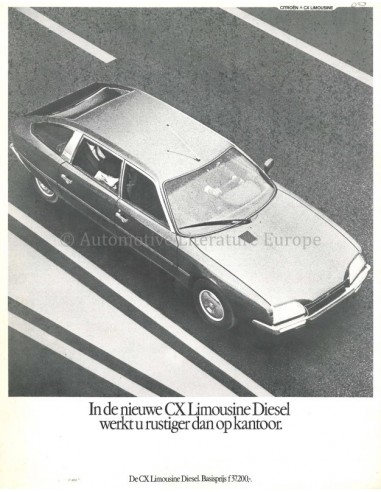 1980 CITROËN CX LIMOUSINE DIESEL LEAFLET NEDERLANDS