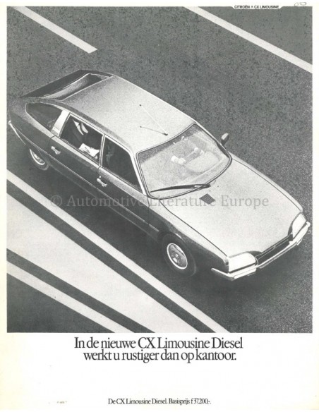 1980 CITROËN CX LIMOUSINE DIESEL LEAFLET NEDERLANDS