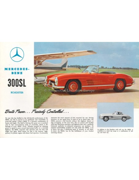 1960 MERCEDES BENZ 300 SL ROADSTER LEAFLET ENGELS (USA)