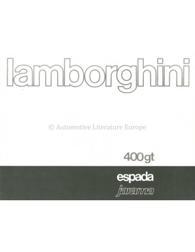197? LAMBORGHINI 400 GT / ESPADA / JARAMA BROCHURE ENGELS