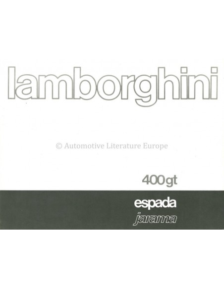 197? LAMBORGHINI 400 GT / ESPADA / JARAMA BROCHURE ENGLISH