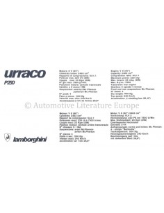 1972 LAMBORGHINI URRACO P250 BROCHURE 2
