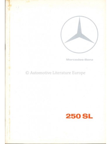 1967 MERCEDES BENZ 250 SL BROCHURE NEDERLANDS