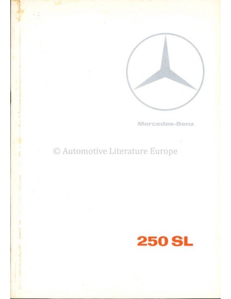 1967 MERCEDES BENZ 250 SL BROCHURE NEDERLANDS