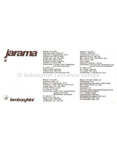 1974 LAMBORGHINI JARAMA S BROCHURE 2