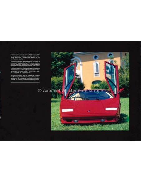 1988 LAMBORGHINI COUNTACH 5000 QV 25TH ANNIVERSARY BROCHURE