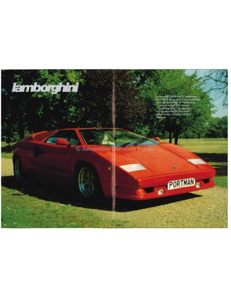 1988 LAMBORGHINI COUNTACH 25TH ANNIVERSARY BROCHURE ENGLISH