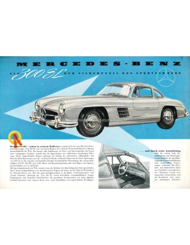 1955 MERCEDES BENZ 300 SL LEAFLET ENGLISH US