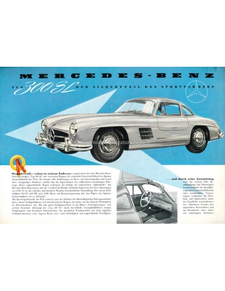 1955 MERCEDES BENZ 300 SL LEAFLET ENGLISH US