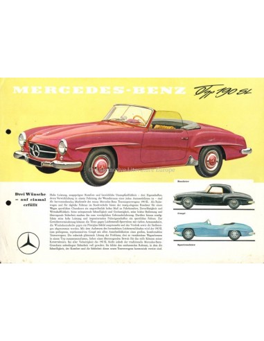 1957 MERCEDES BENZ 190 SL LEAFLET DEUTSCH
