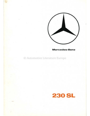 1965 MERCEDES BENZ 230 SL BROCHURE DUITS