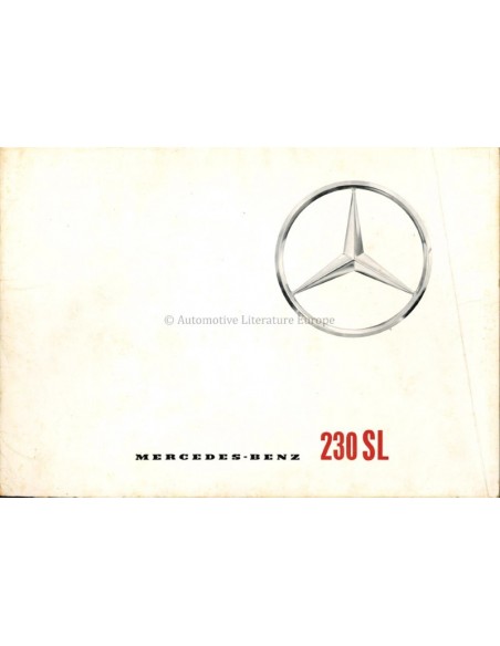 1963 MERCEDES BENZ 230 SL BROCHURE FRENCH